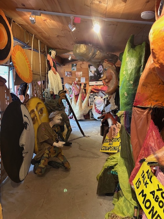 the space and puppets at Redwing Blackbird Theater in Rosendale NY