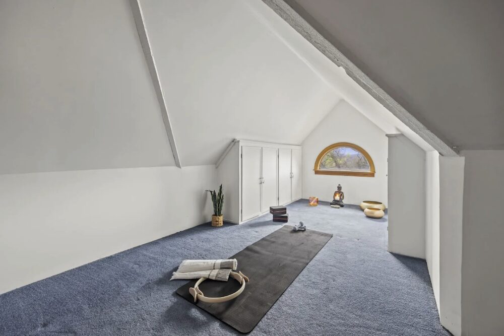 yoga mat in attic at 4174 Route 9W, Saugerties NY