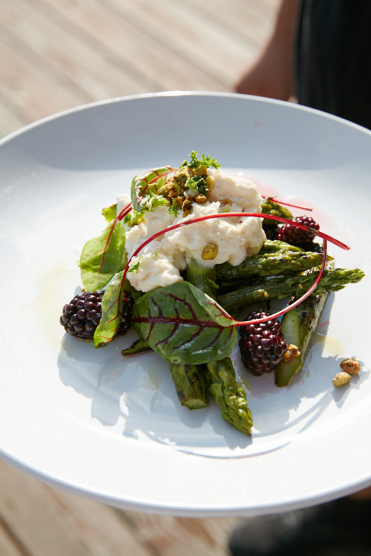 a plate with salad made at Peekamoose Restaurant & Taproom in Big Indian NY