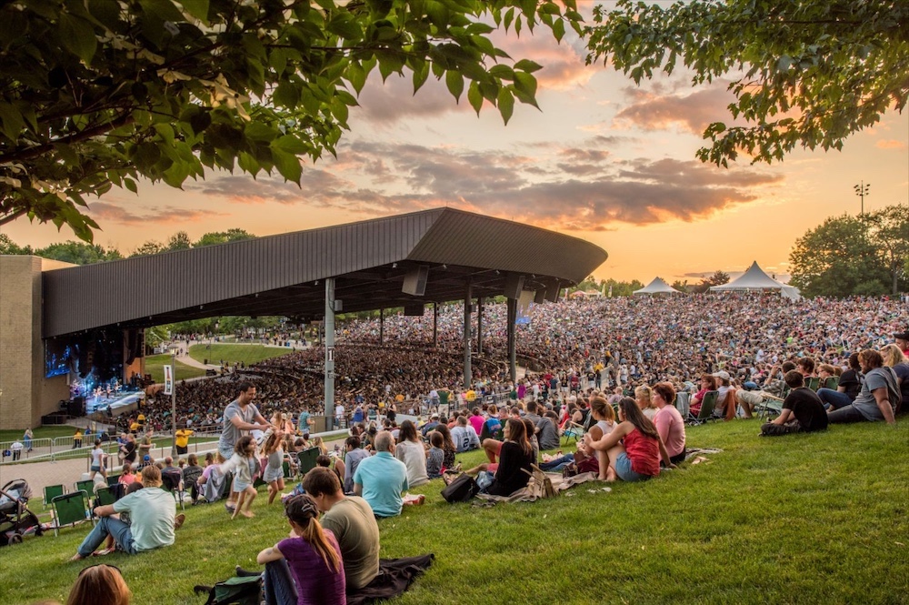 Concert grounds and stage at Bethel Woods Center in Bethel NY