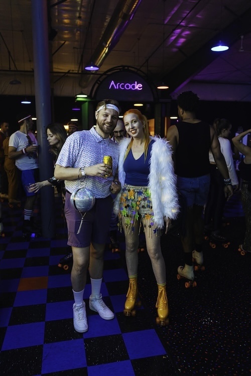 couple at Catskills Roller Disco