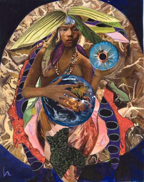 Art piece of a person by Lucinda Abra.