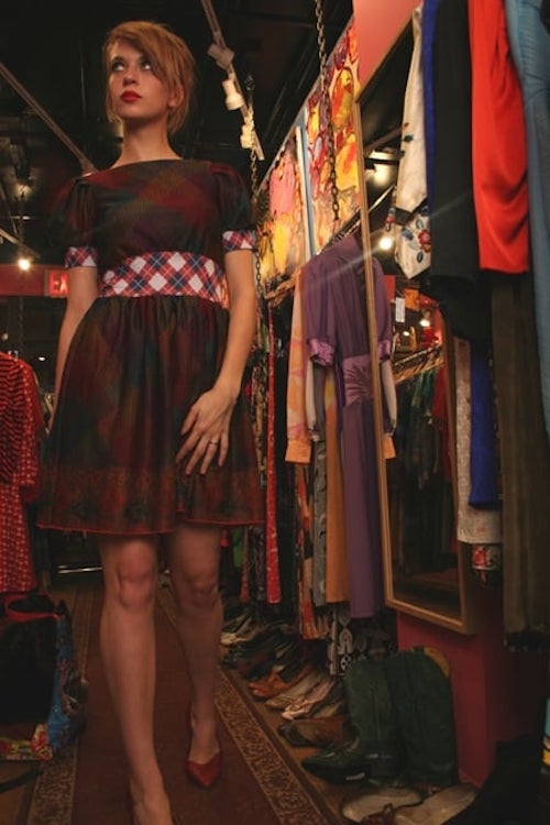 Women walking in Hairy Mary's Vintage in NYC (now closed.)