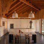 open kitchen and dining space at Ohayo Mountain House in Glenford NY