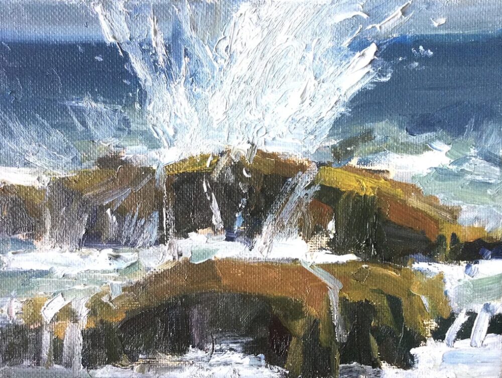 Oil painting from Monhegan Island, Maine by Kate McGoughlin.