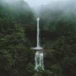 Waterfall in the woods by Peter Crosby