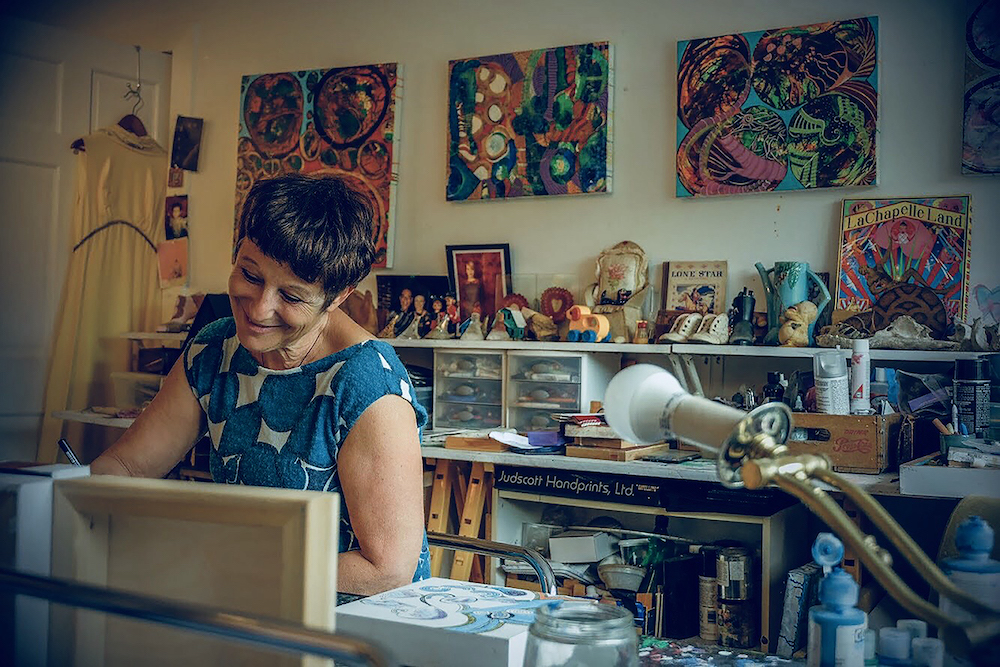 Artist and Designer Sharon Broit in her studio.