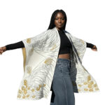 Model wearing Sharon London Designs by designers/artists Sharon Broit and Carl Mateo.