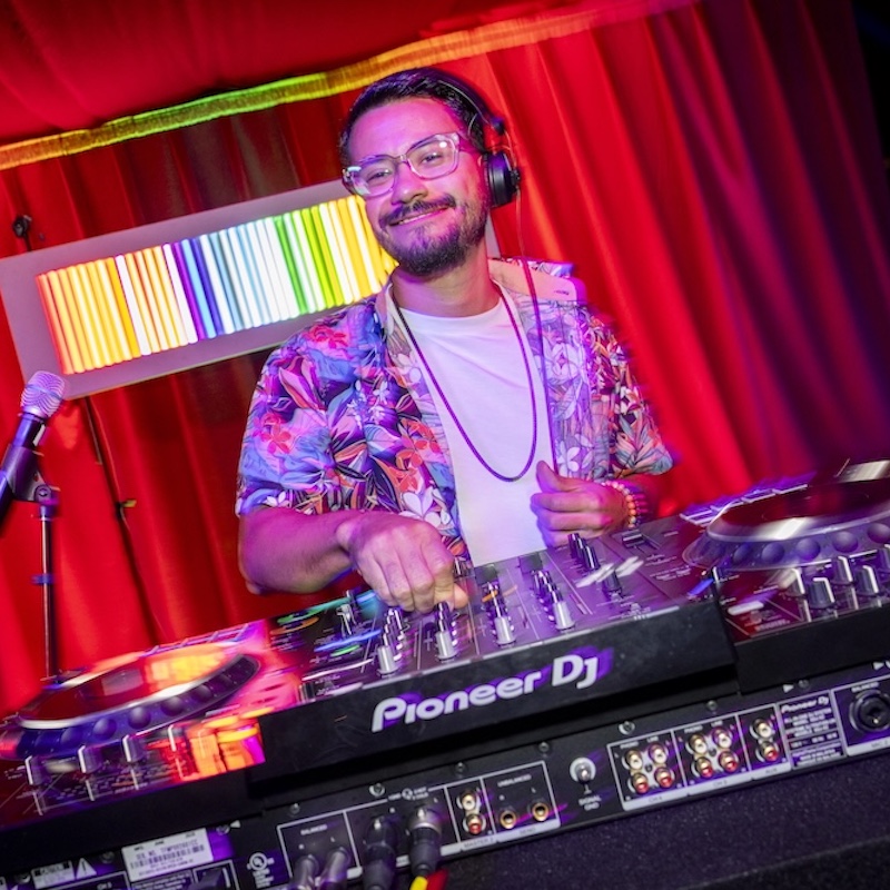 DJ Jams Bond at the Spiegeltent at Bard's Fisher Center in Annadale-on-hudson NY