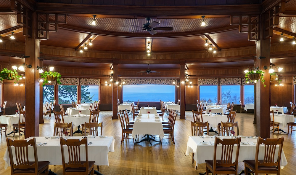 Mohonk Mountain House dining room with views