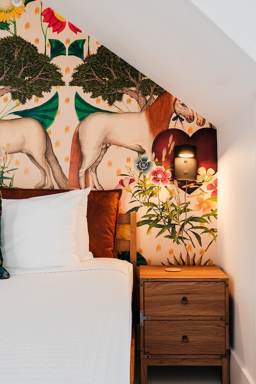 Twin Gables bedroom at boutique hotel in Woodstock NY