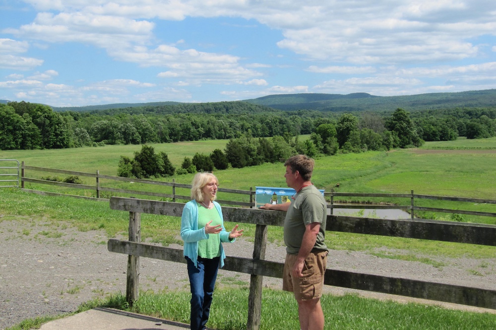 Agricultural Services Coordinator Deborah DeWan with Chris Kelder at Kelder Farms.