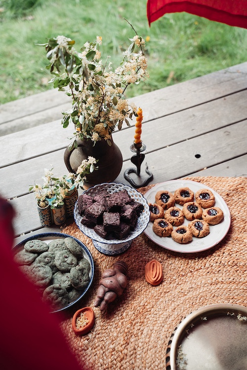 Plates of desserts.