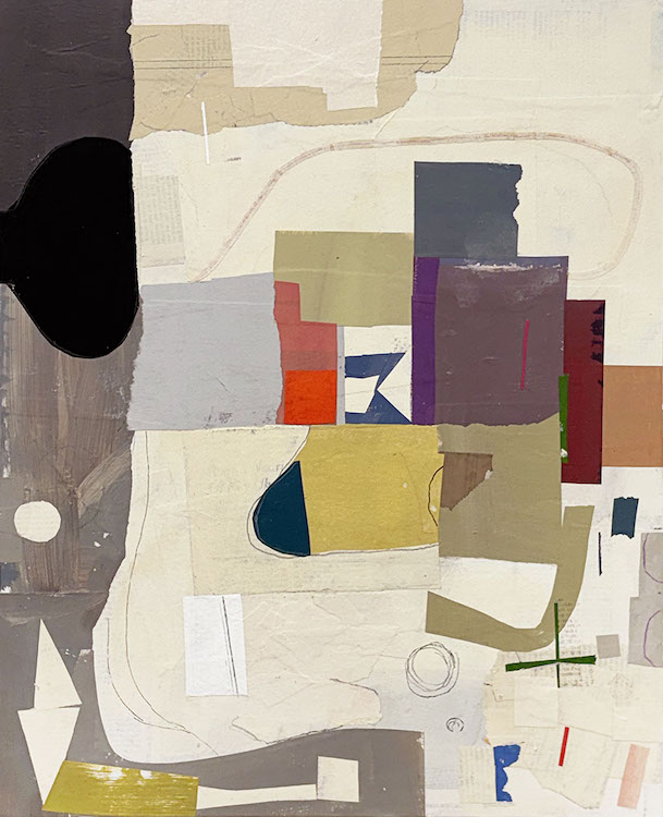 Fracas by David Hornung. Mixed media on wood panel 20"x16"
