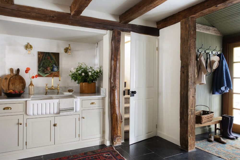 Mud room and part of the kitchen sink at 809 North Quaker Hill Road, Pawling NY.