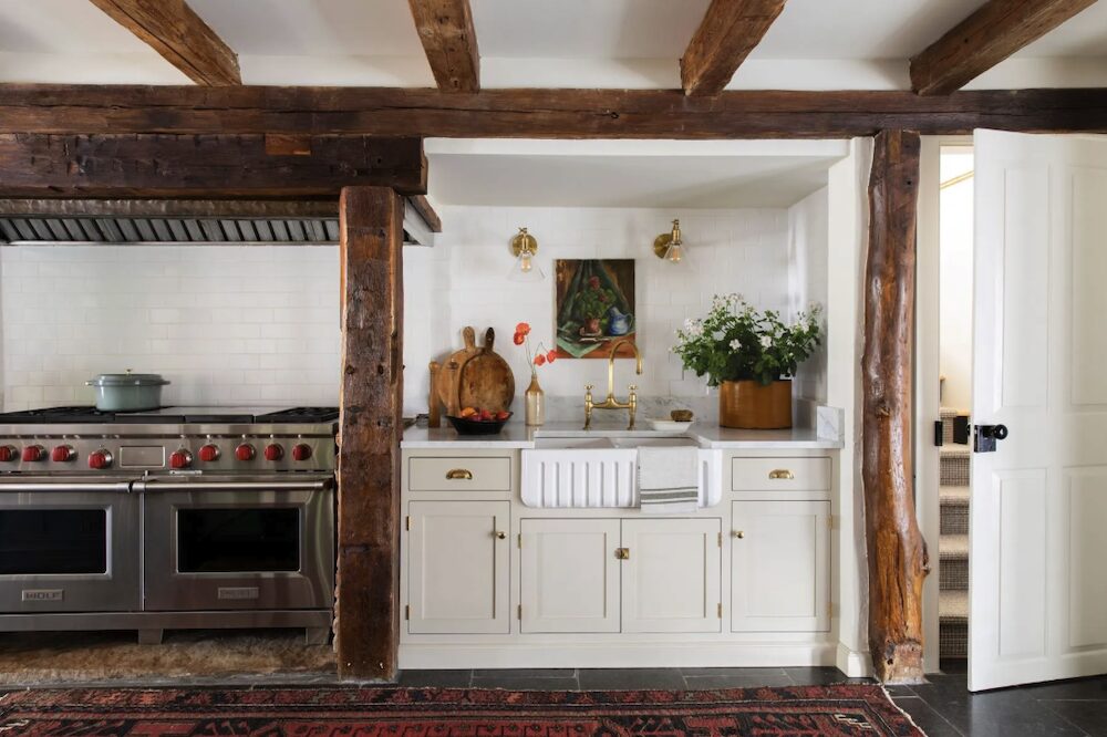 The kitchen sink and stove of the kitchen sink at 809 North Quaker Hill Road, Pawling NY.