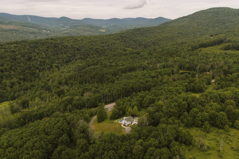 Aerial view of the neighborhood at 648 Scudder Hill Rd, Roxbury NY.