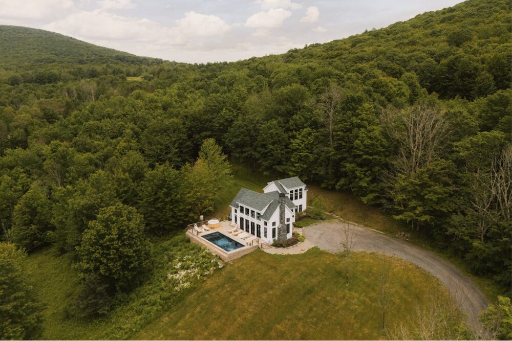 Aerial view od the property at 648 Scudder Hill Rd, Roxbury NY.