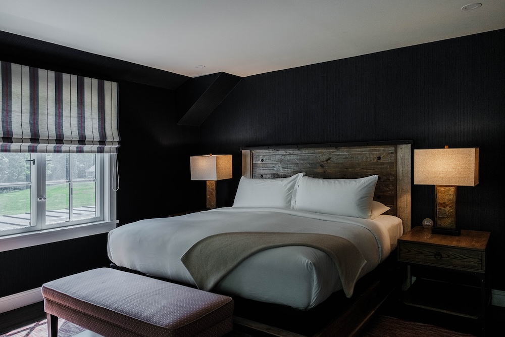 Luxury bedroom at Shandaken Inn boutique hotel in Shandaken NY