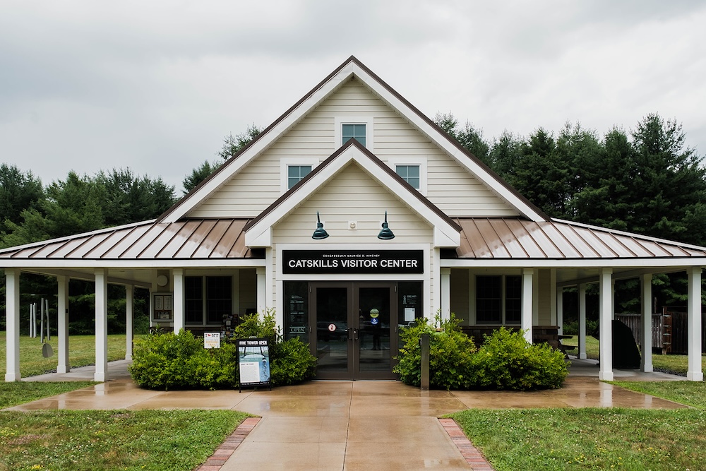 Front entrance to The Catskills Visitor Center in Mount Tremper NY