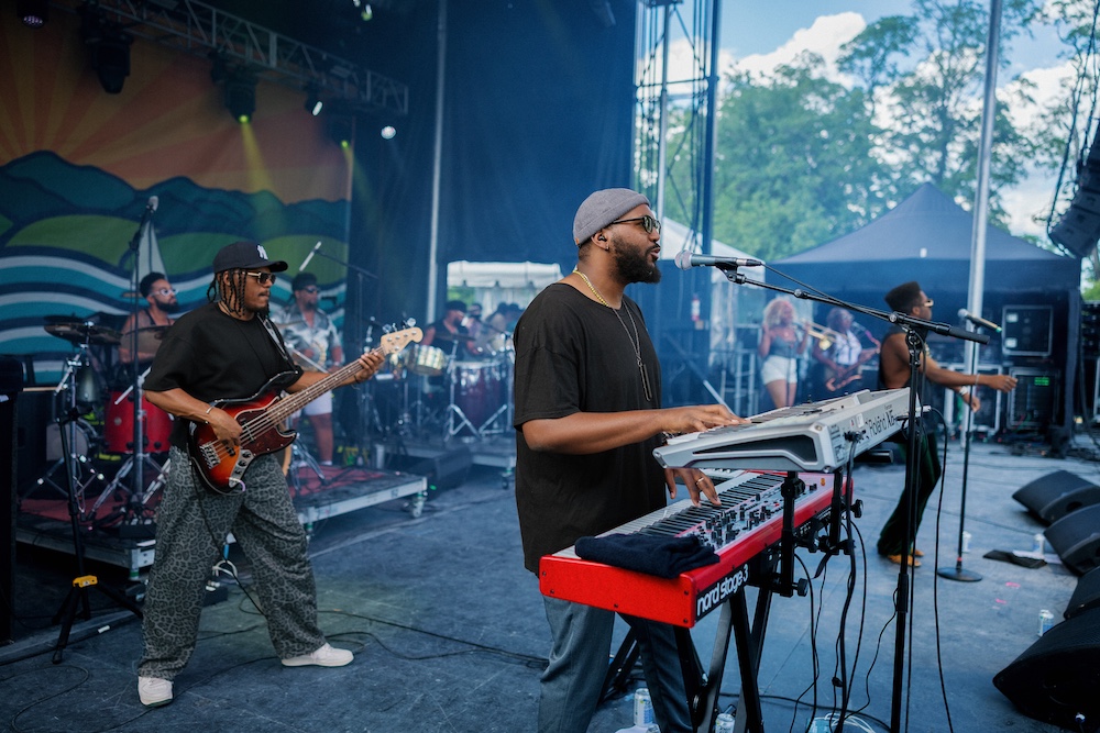 Cimafunk band at the Hudson River Music Festival in Croton Point Park NY.