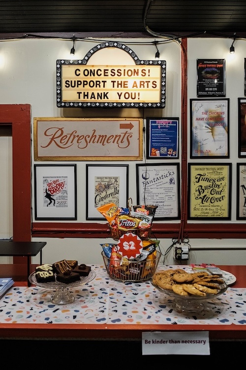 Concession stand at the Phoenicia Playhouse