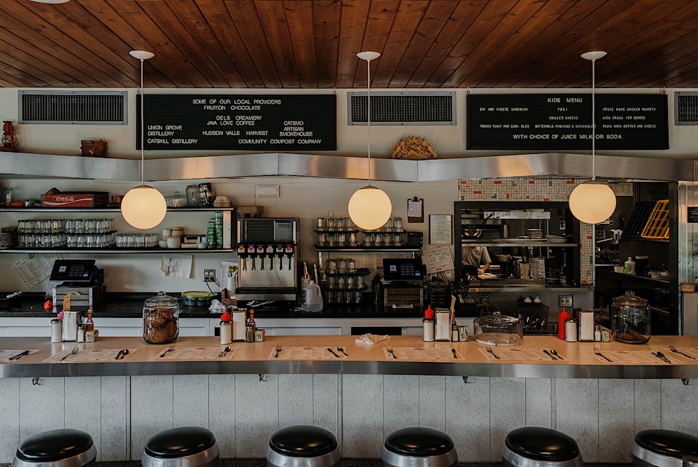 The counter at the Phoenicia Diner in Phoenicia NY