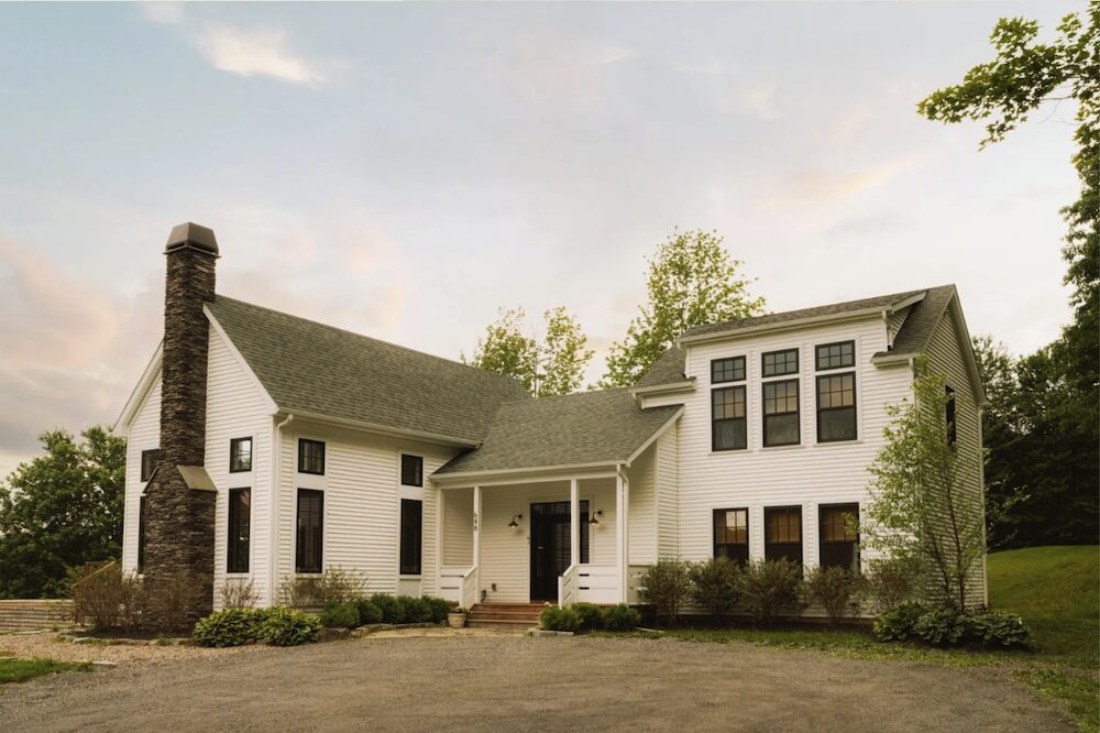 Exterior of house from the parking spots at 648 Scudder Hill Rd, Roxbury NY.