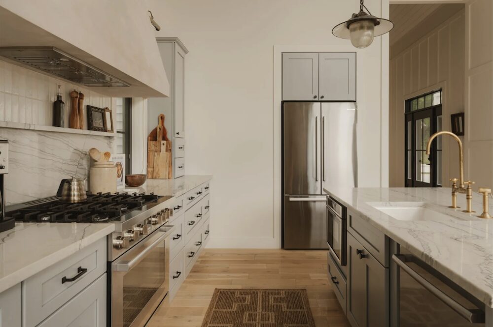 View of fridge in the kitchen at 648 Scudder Hill Rd, Roxbury NY.