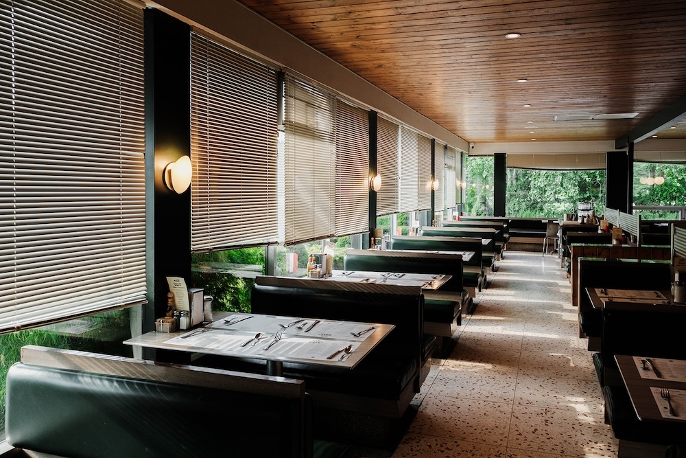 Interior View of tables at the Phoenicia Diner in Phoenicia NY