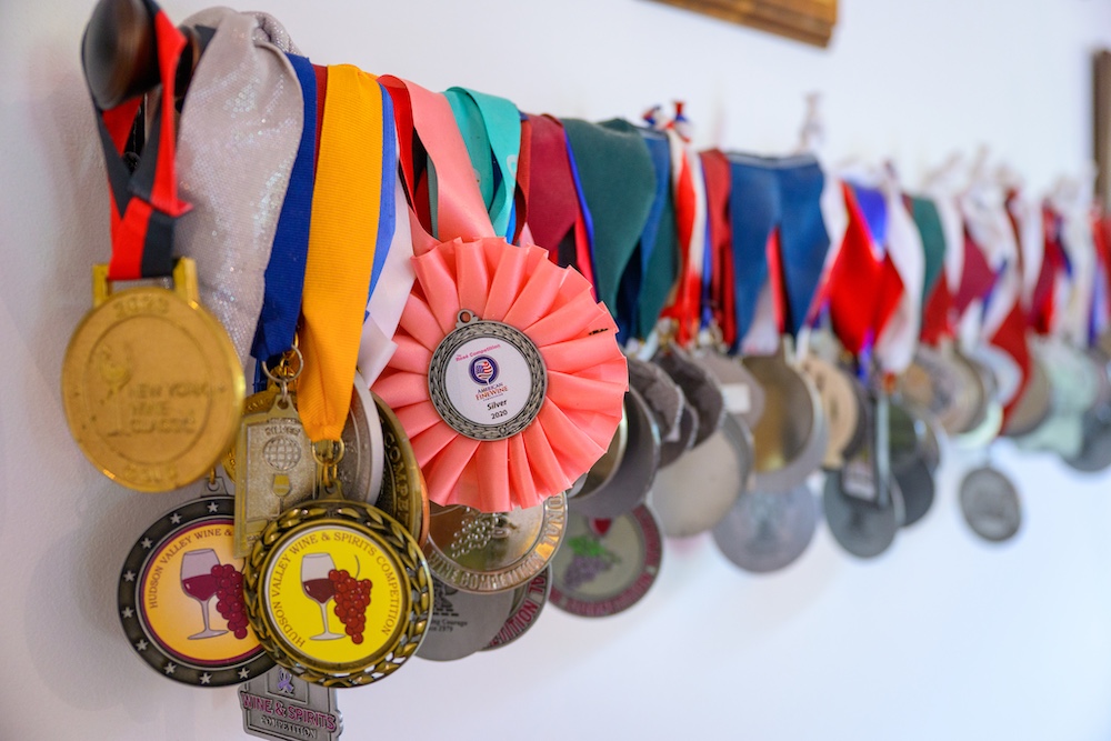 Awards for the wines they produce at Whitecliff Vineyard & Winery in Gardiner and Hudson NY