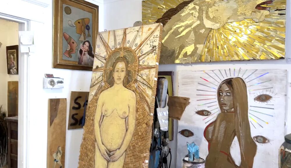 Artwork in the studio of Hudson Valley artist Christina Varga