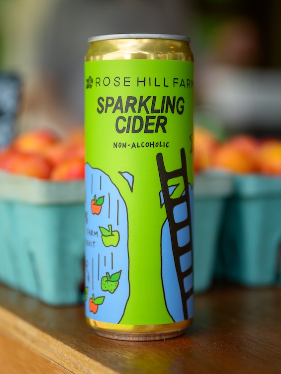 Sparkingling cider can at Rose Hill Farm in Red Hook NY.