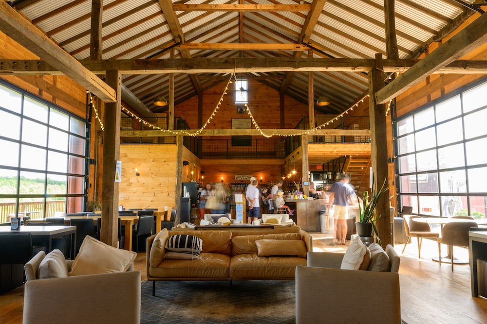 The Tasting room at Rose Hill Farm in Red Hook NY.