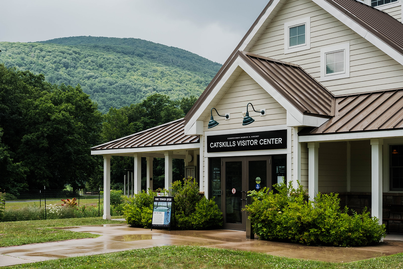 Front entrance to The Catskills Visitor Center in Mount Tremper NY