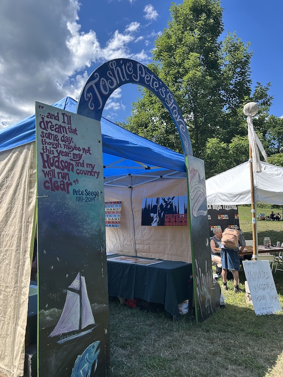 Toshi and Pete Seeger's Grove at Hudson River Music Festival at Croton Point Park NY.