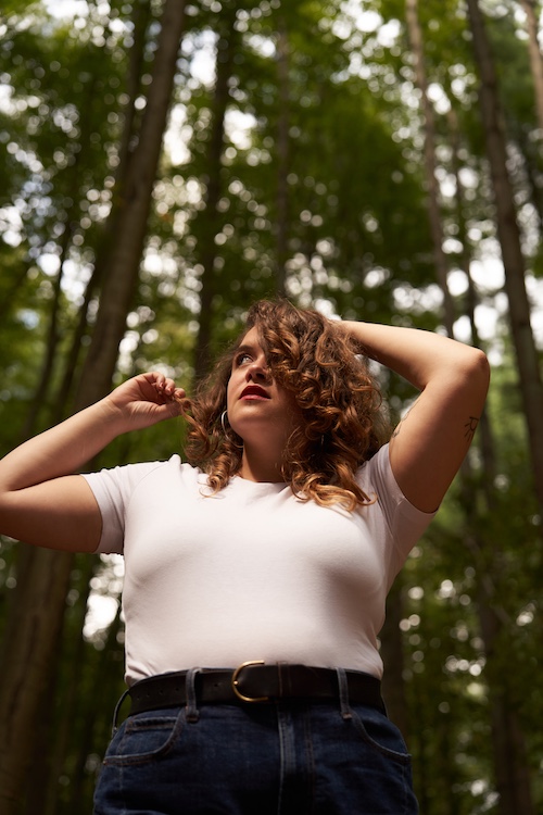 Xondra in the woods.