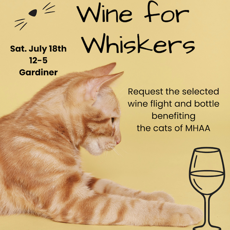 wine for whiskers at Whitecliffe Winery to benefit Mid-Hudson Animal Aid