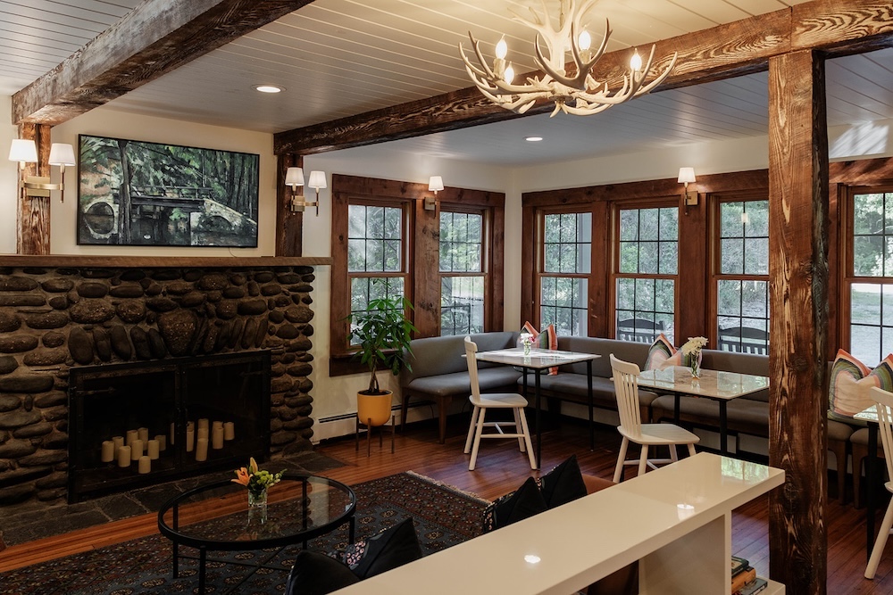 The dining room at Phoenicia Lodge in the Catskills.