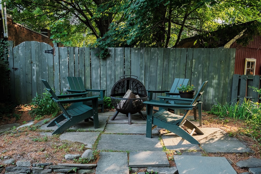 The fire pit at Phoenicia Lodge in the Catskills.