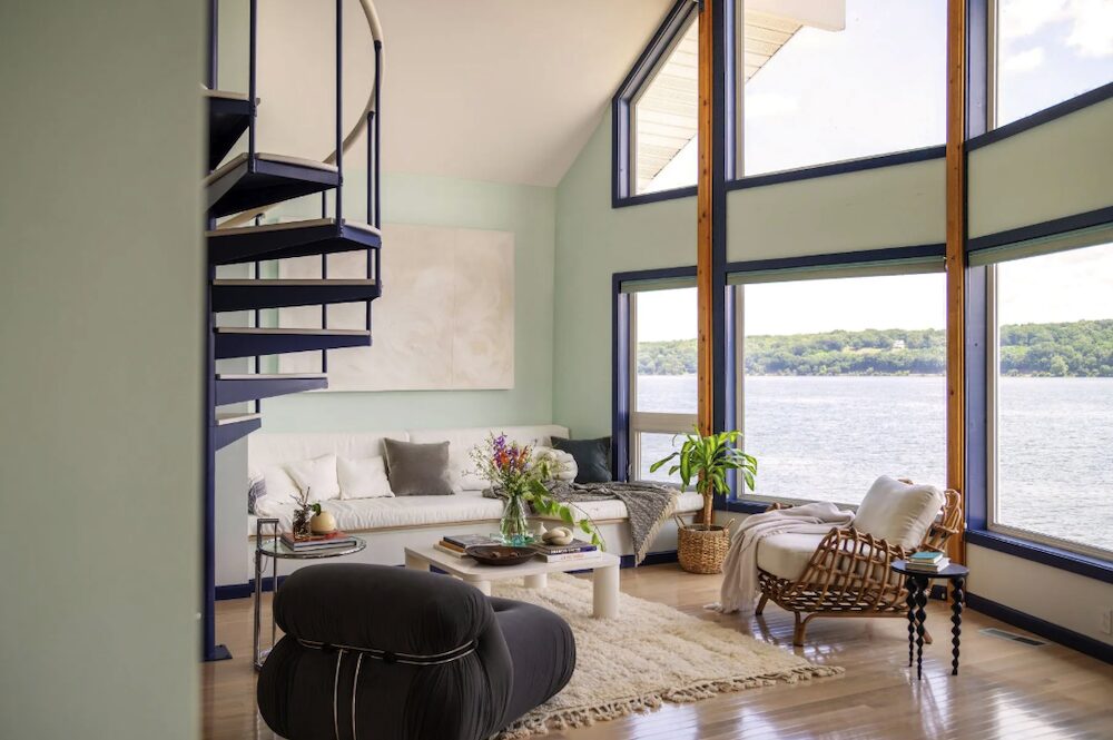 Windows of the River view and open spaces at 63 River Road, Malden NY.