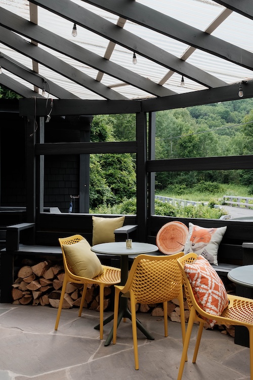 Outdoor seating area at Peekamoose Restaurant & Taproom