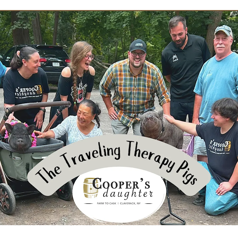 Coopers Daughter Gets visit from Traveling Therapy Pigs